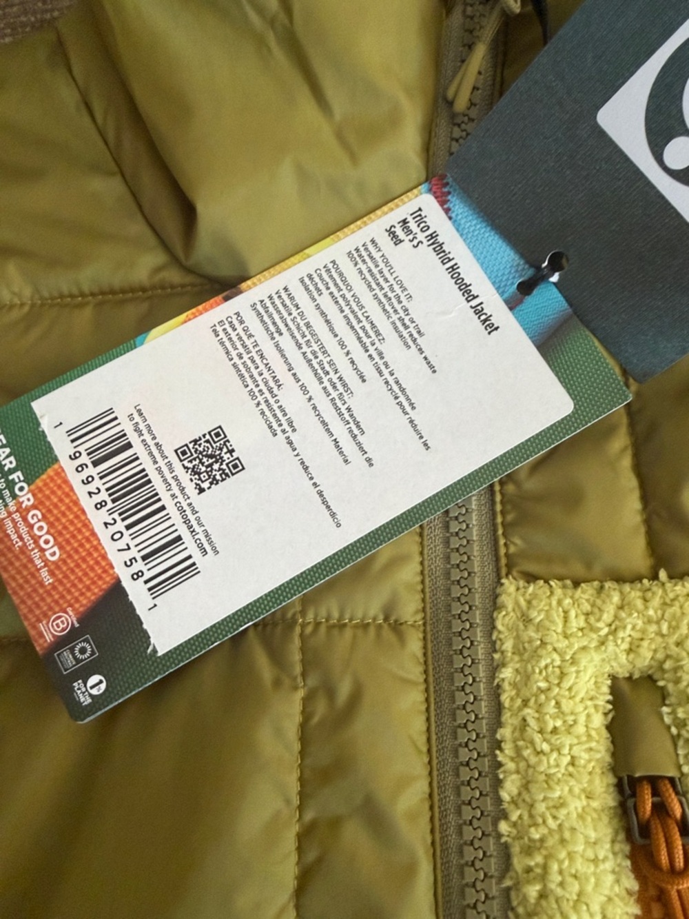 NWT Cotopaxi Trico Hybrid Hooded Jacket in color Seed (greens) - Picture 3 of 9